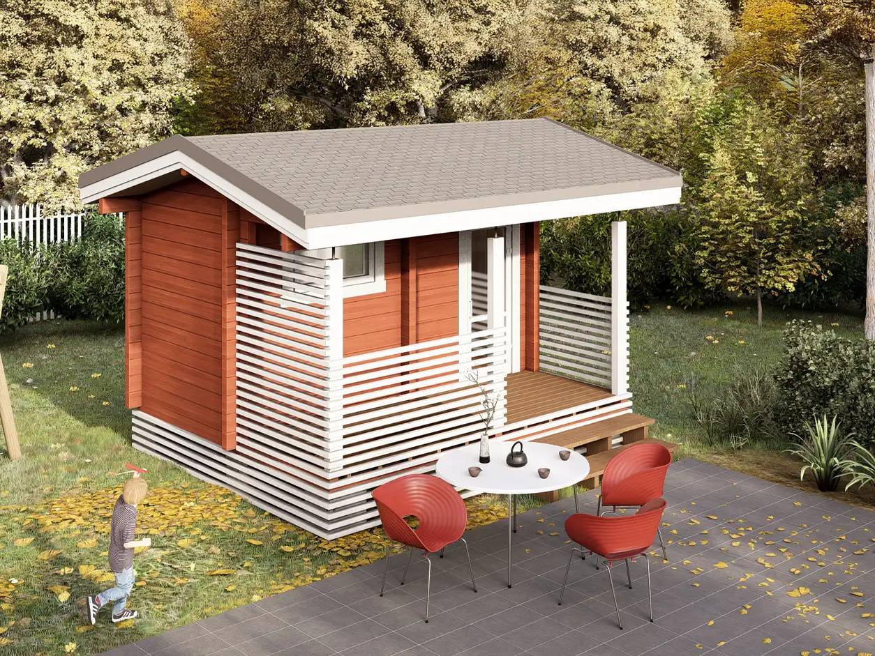 Баня 4.2x3.77 с террасой